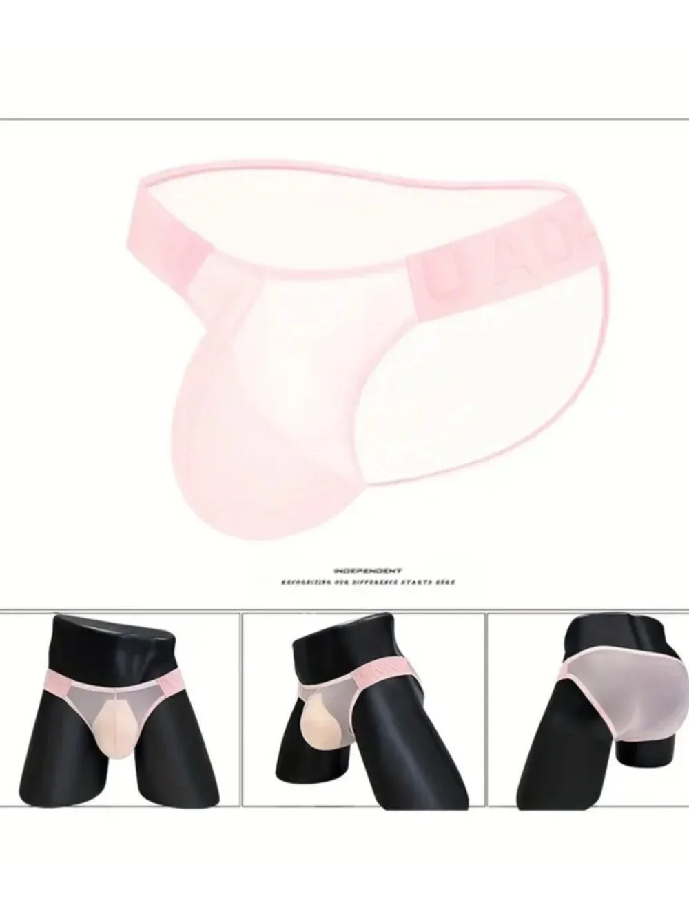 Adannu Sheer Briefs 3-Pack*Pouch*Black Pink White*Size 34*Sexy*Gay Underwear